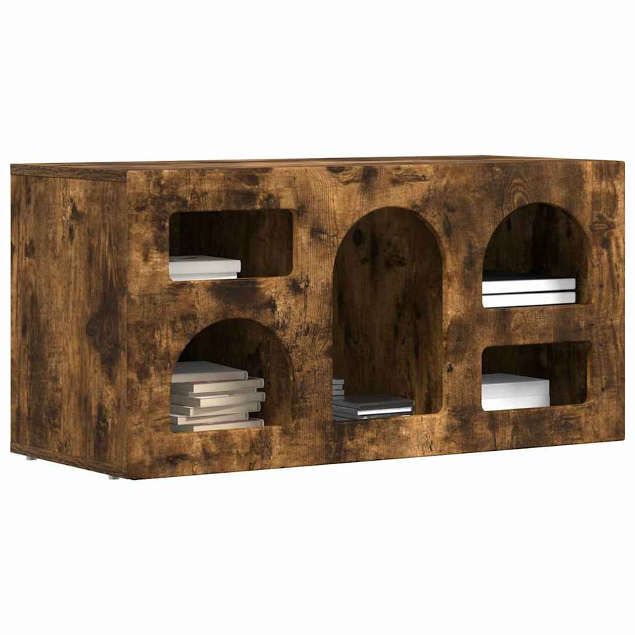 TV-kast Gerookt eiken 80 x 35 x 40 cm Bewerkt hout