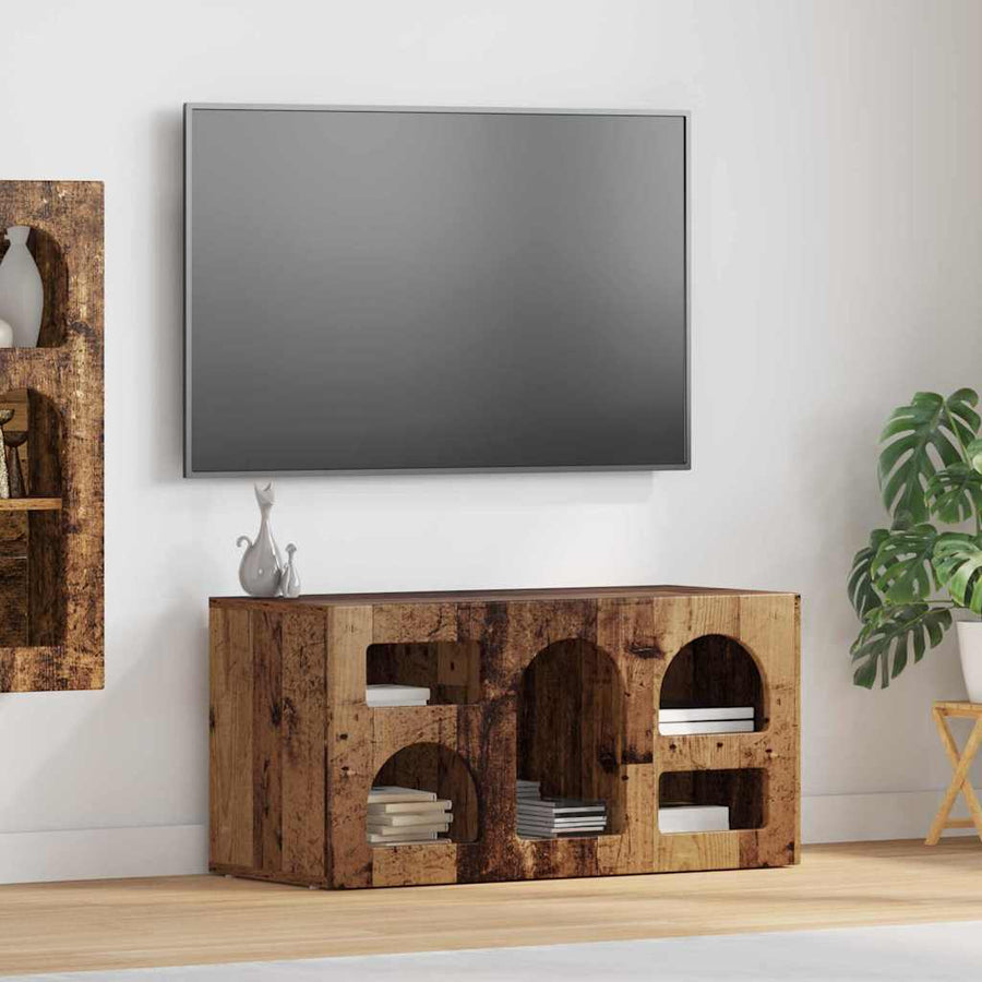TV-kast Oudhout 80 x 35 x 40 cm Bewerkt hout