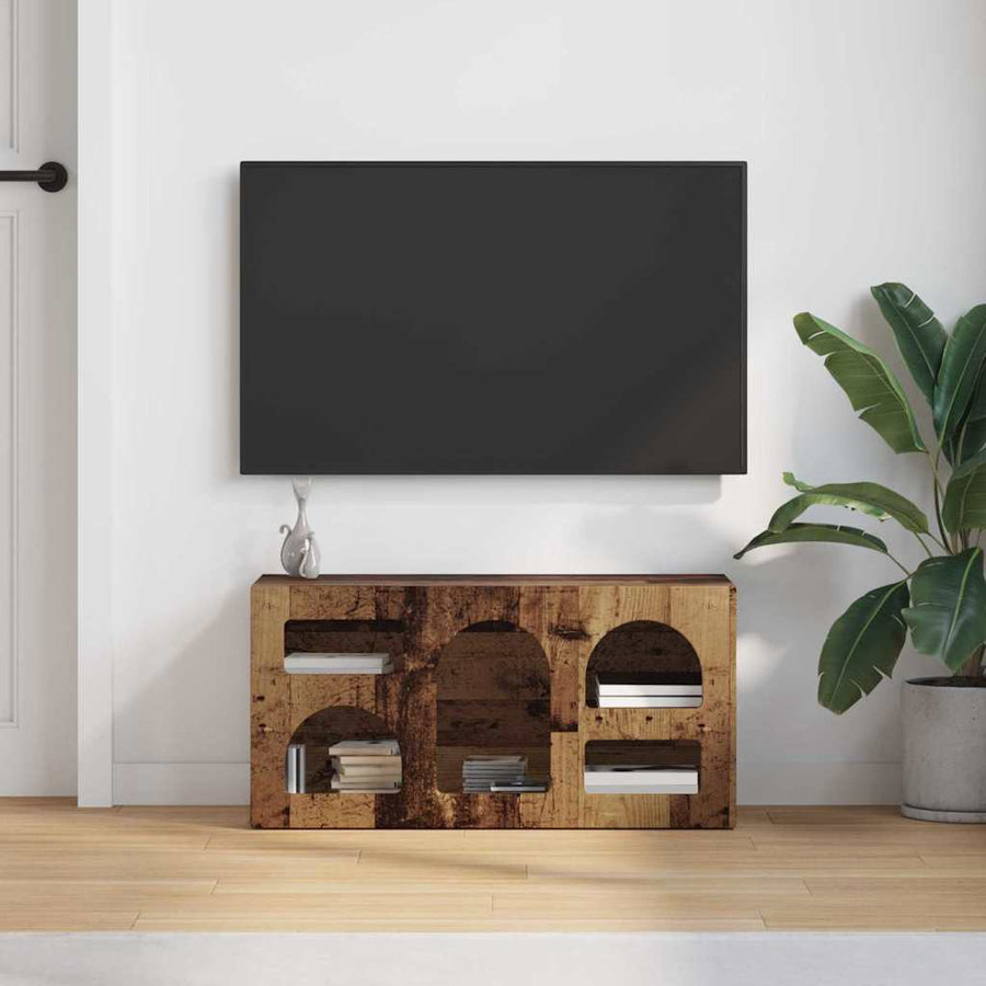 TV-kast Oudhout 80 x 35 x 40 cm Bewerkt hout