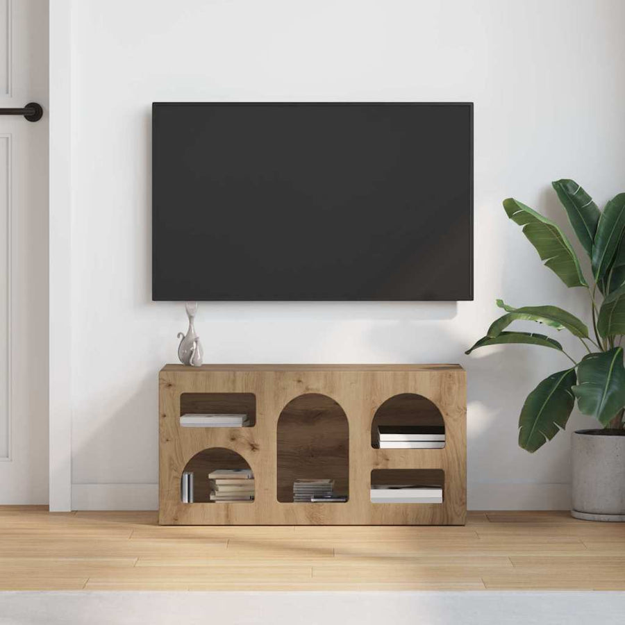 TV-kast Artisan Eiken 80 x 35 x 40 cm Bewerkt hout