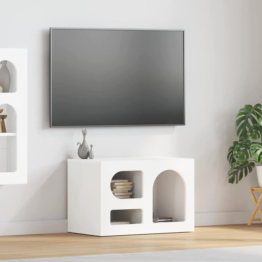 TV-kast Wit 60 x 35 x 40 cm Bewerkt hout