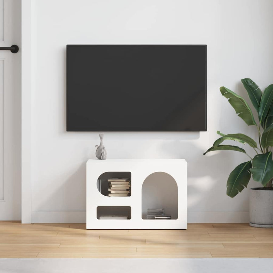 TV-kast Wit 60 x 35 x 40 cm Bewerkt hout