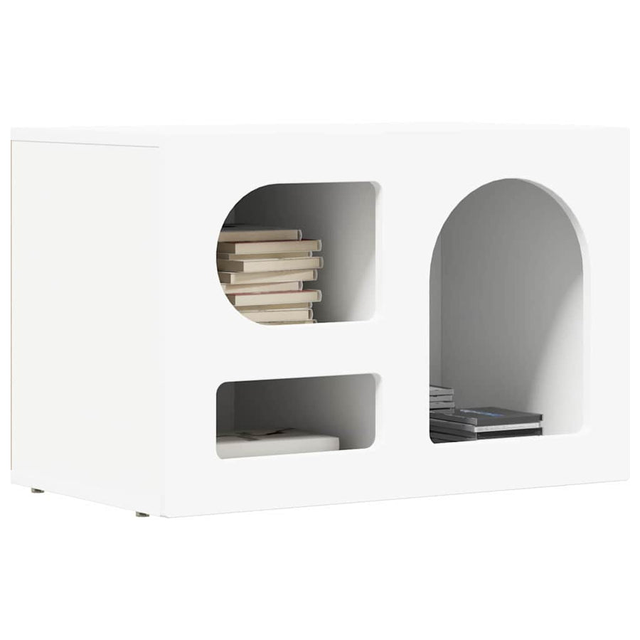 TV-kast Wit 60 x 35 x 40 cm Bewerkt hout