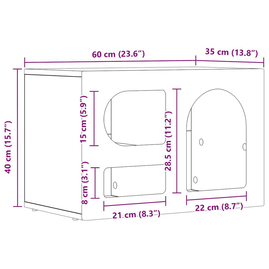 TV-kast Wit 60 x 35 x 40 cm Bewerkt hout