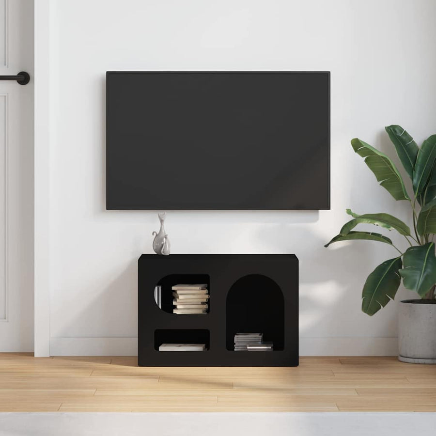TV-kast Zwart 60 x 35 x 40 cm Bewerkt hout
