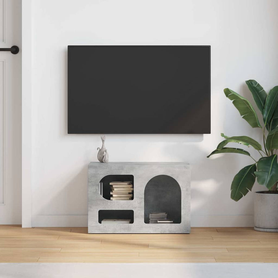 TV-kast Beton Grijs 60 x 35 x 40 cm Bewerkt hout
