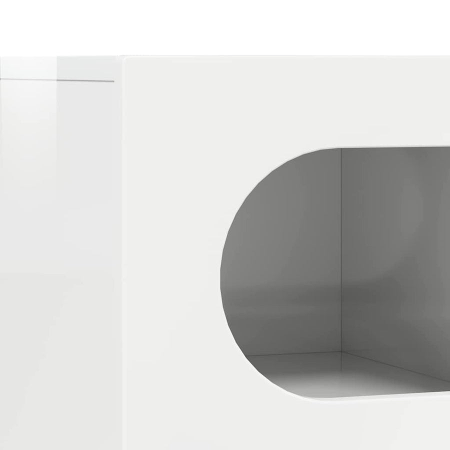 TV-kast Hoogglans wit 60 x 35 x 40 cm Bewerkt hout
