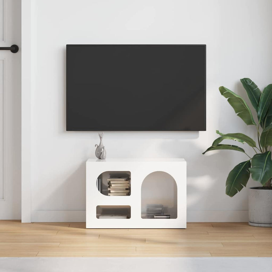 TV-kast Hoogglans wit 60 x 35 x 40 cm Bewerkt hout