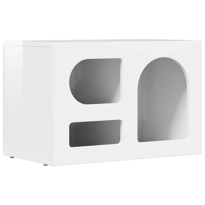 TV-kast Hoogglans wit 60 x 35 x 40 cm Bewerkt hout