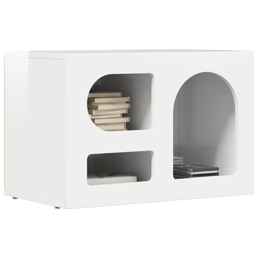 TV-kast Hoogglans wit 60 x 35 x 40 cm Bewerkt hout