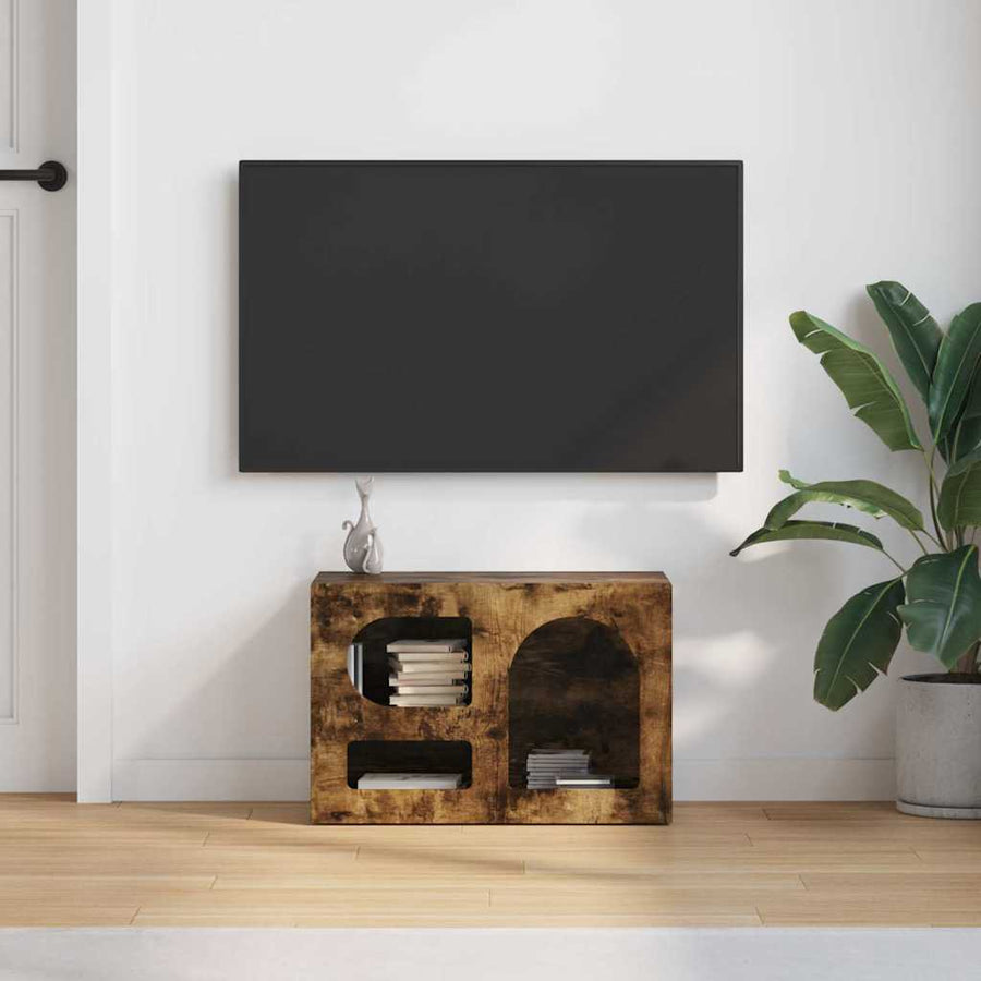 TV-kast Gerookt eiken 60 x 35 x 40 cm Bewerkt hout