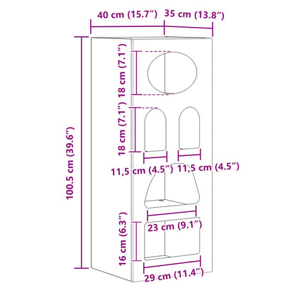 Dressoir Wit 40 x 35 x 100,5 cm Bewerkt hout