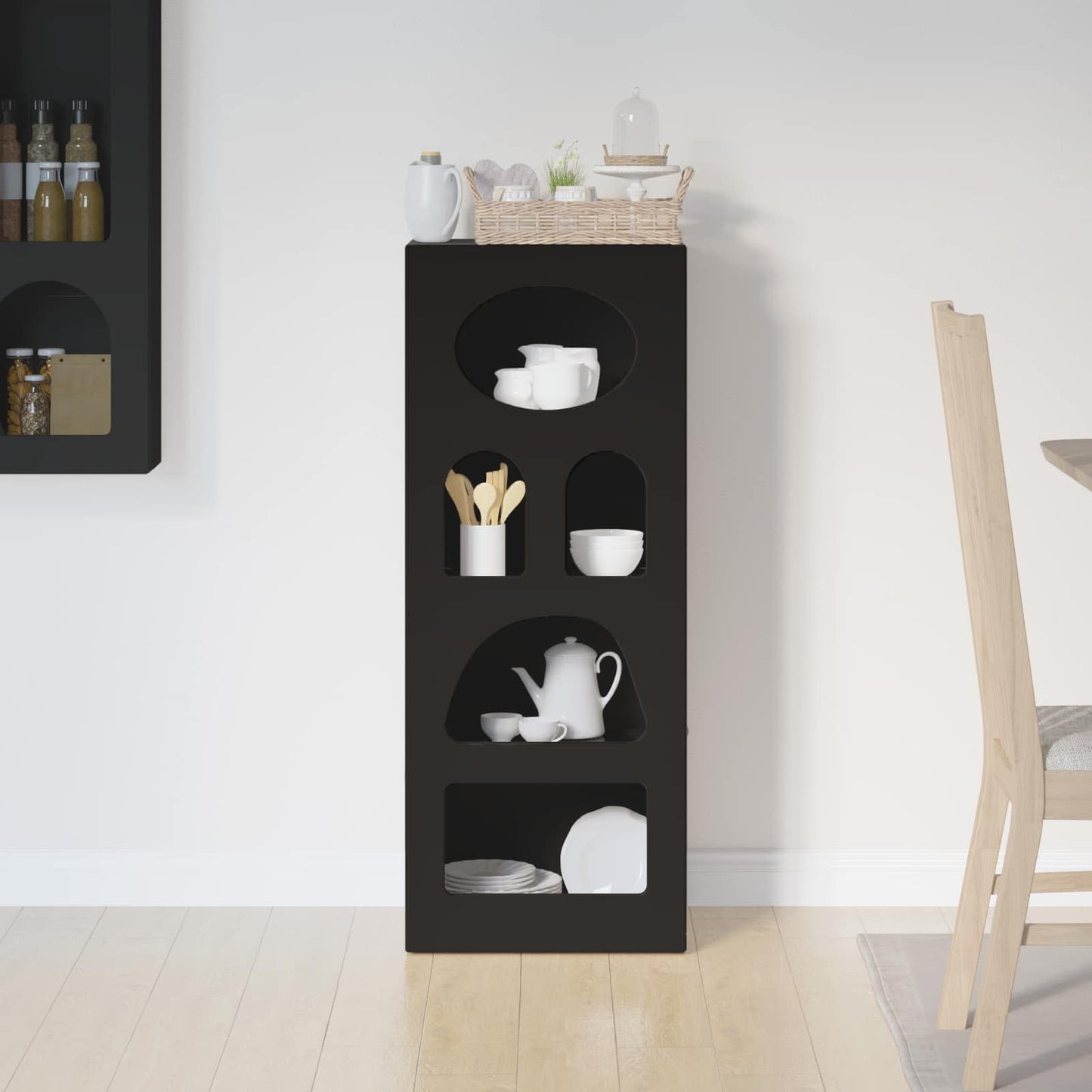 Dressoir Zwart 40 x 35 x 100,5 cm Bewerkt hout