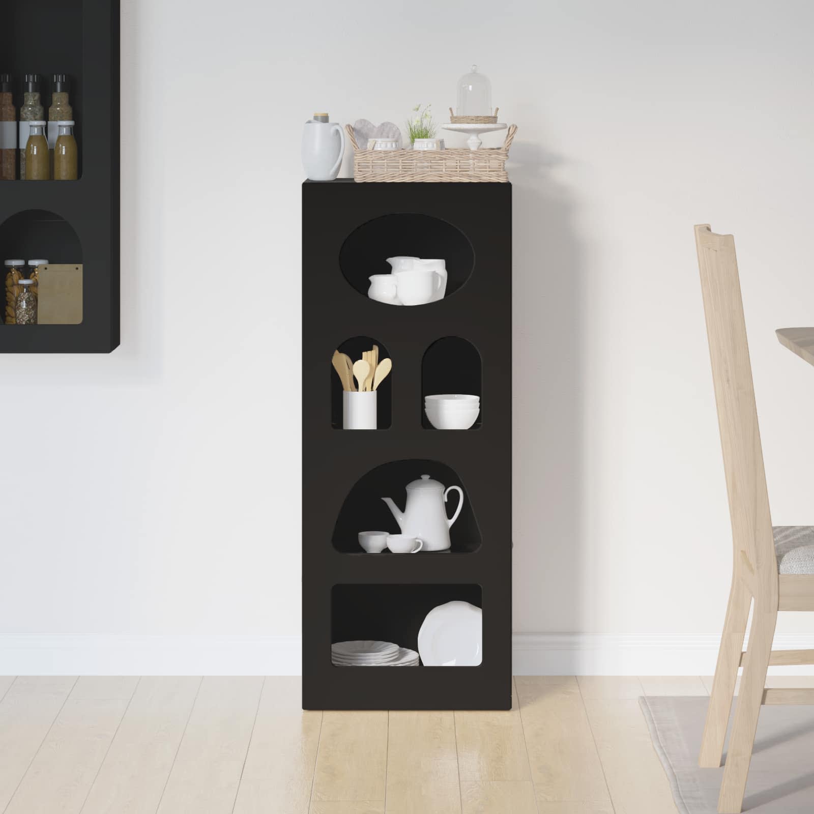 Dressoir Zwart 40 x 35 x 100,5 cm Bewerkt hout