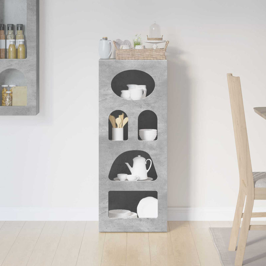 Dressoir Beton Grijs 40 x 35 x 100,5 cm Bewerkt hout
