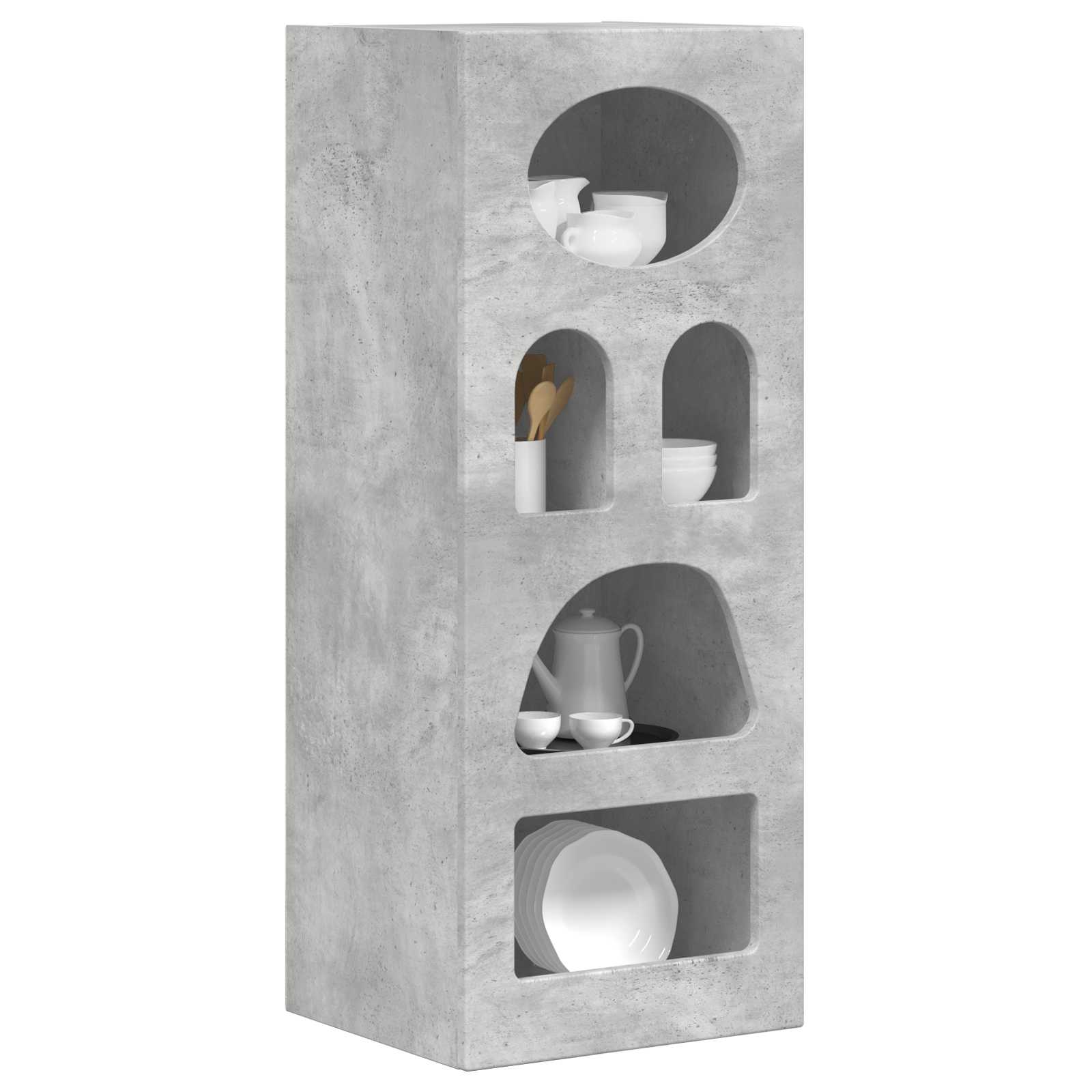 Dressoir Beton Grijs 40 x 35 x 100,5 cm Bewerkt hout