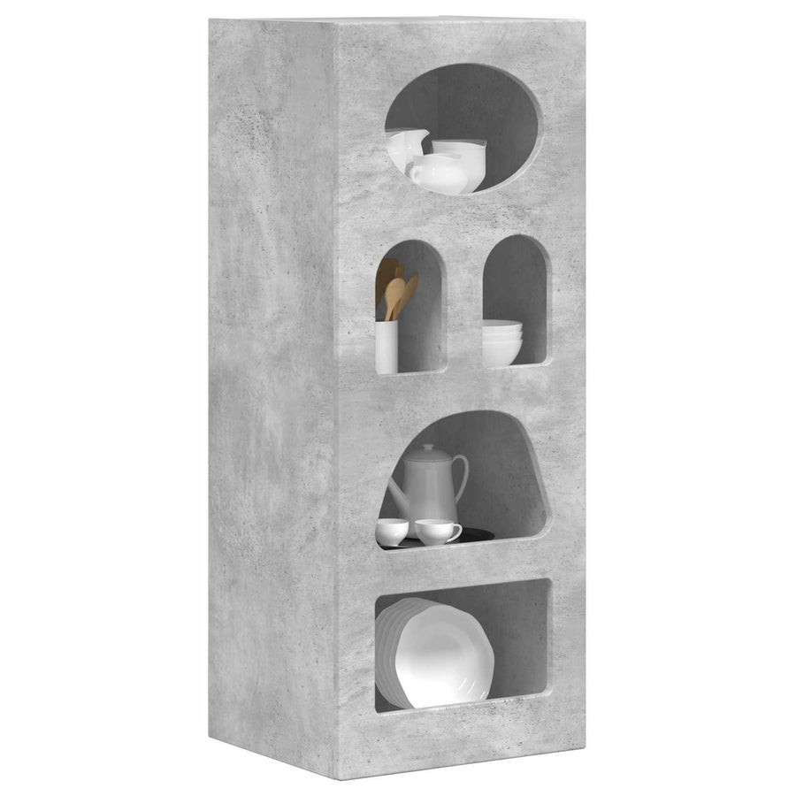 Dressoir Beton Grijs 40 x 35 x 100,5 cm Bewerkt hout