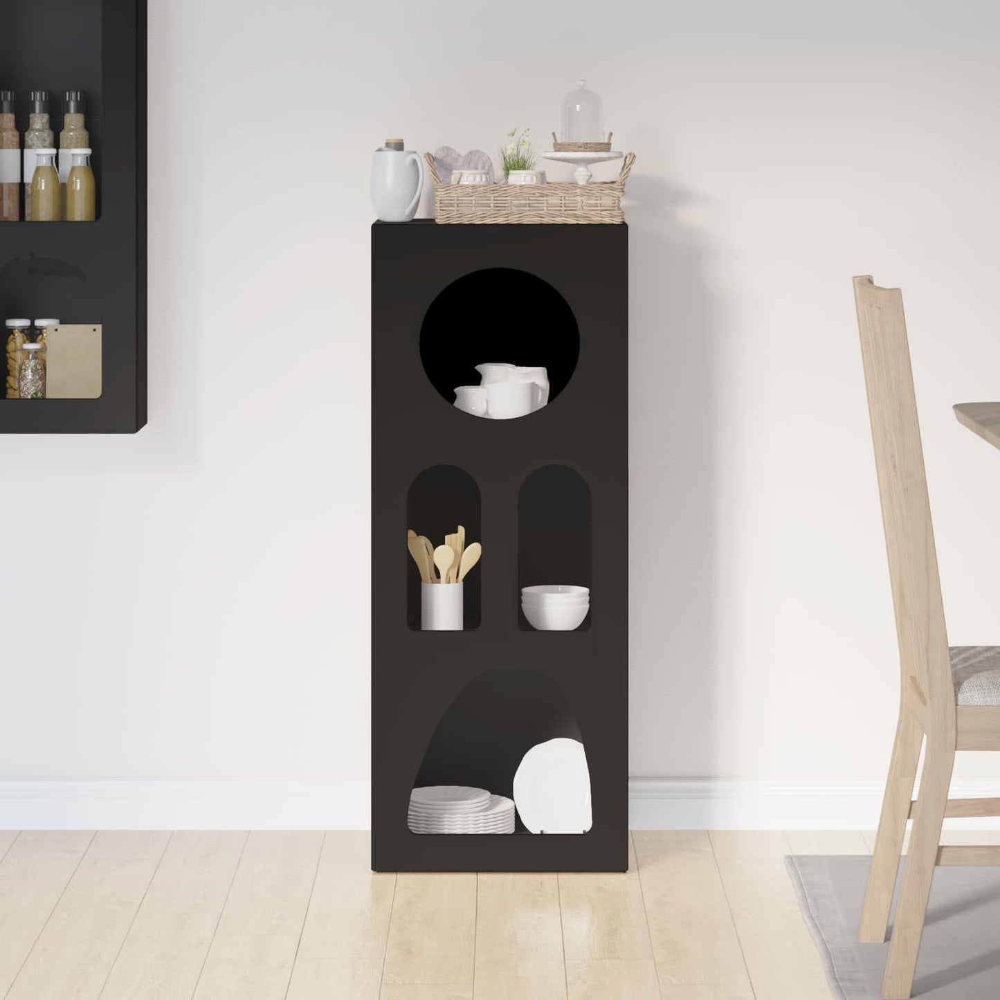 Dressoir Zwart 40 x 35 x 100,5 cm Bewerkt hout