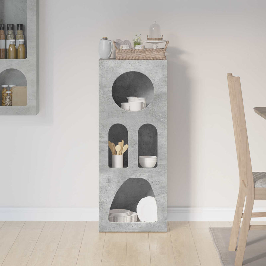 Dressoir Beton Grijs 40 x 35 x 100,5 cm Bewerkt hout