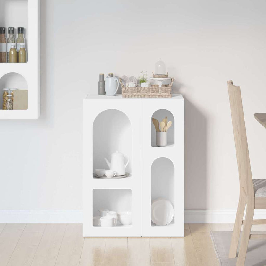 Dressoir Wit 59 x 35 x 80.5 cm Bewerkt hout