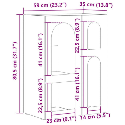 Dressoir Wit 59 x 35 x 80.5 cm Bewerkt hout