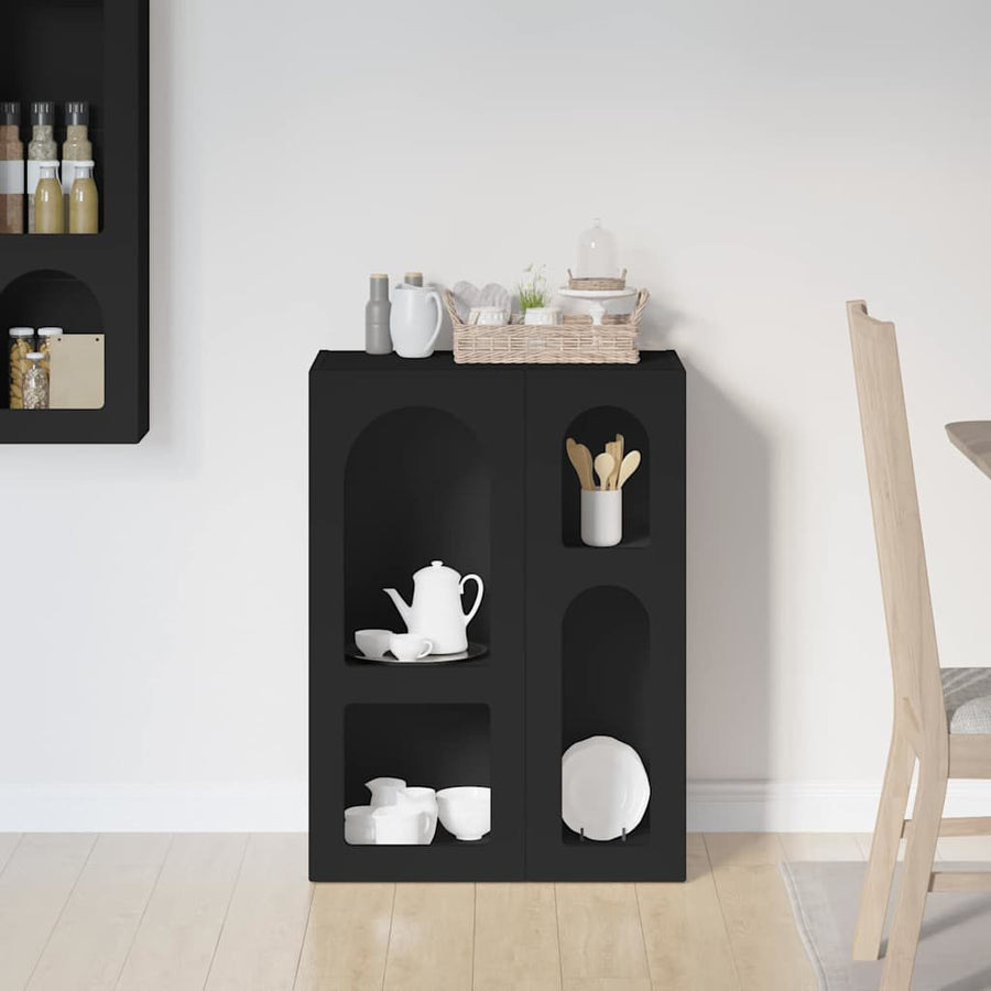 Dressoir Zwart 59 x 35 x 80.5 cm Bewerkt hout