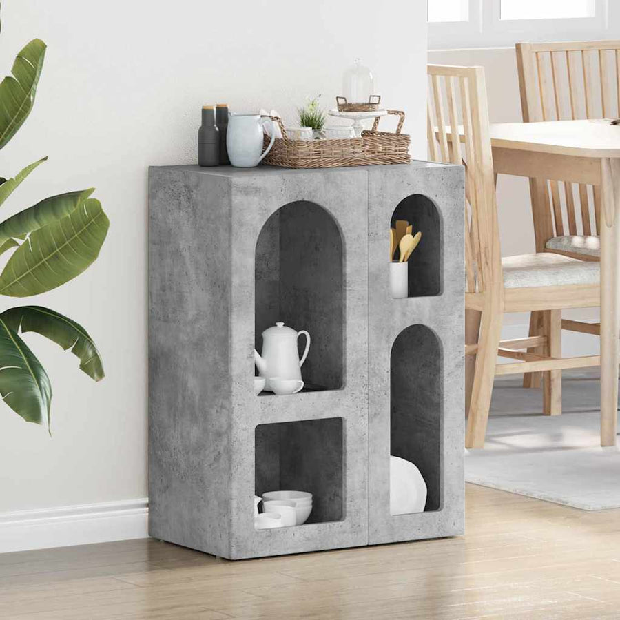 Dressoir Beton Grijs 59 x 35 x 80.5 cm Bewerkt hout