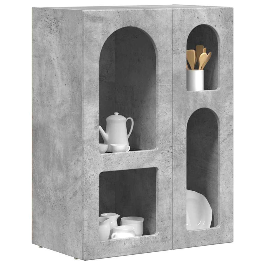 Dressoir Beton Grijs 59 x 35 x 80.5 cm Bewerkt hout
