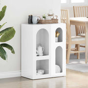 Dressoir 59x35x80.5 cm hoogglans wit bewerkt hout