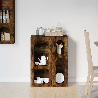 Dressoir Gerookt eiken 59 x 35 x 80.5 cm Bewerkt hout