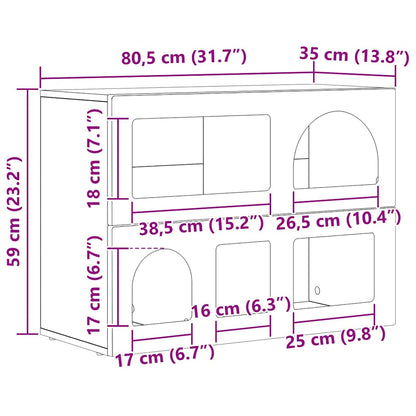 Dressoir Wit 80,5 x 35 x 59 cm Bewerkt hout