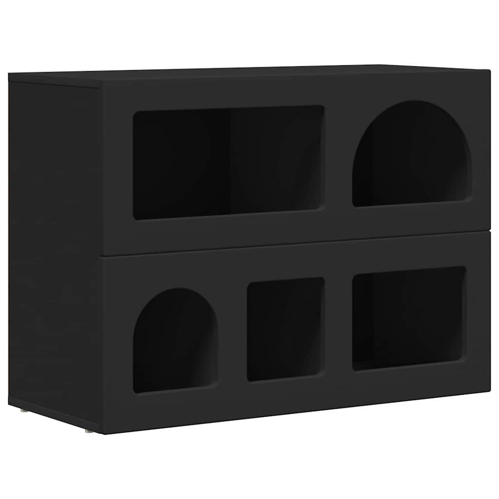 Dressoir Zwart 80,5 x 35 x 59 cm Bewerkt hout