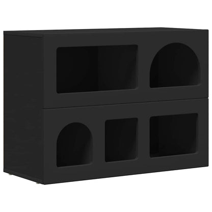 Dressoir Zwart 80,5 x 35 x 59 cm Bewerkt hout