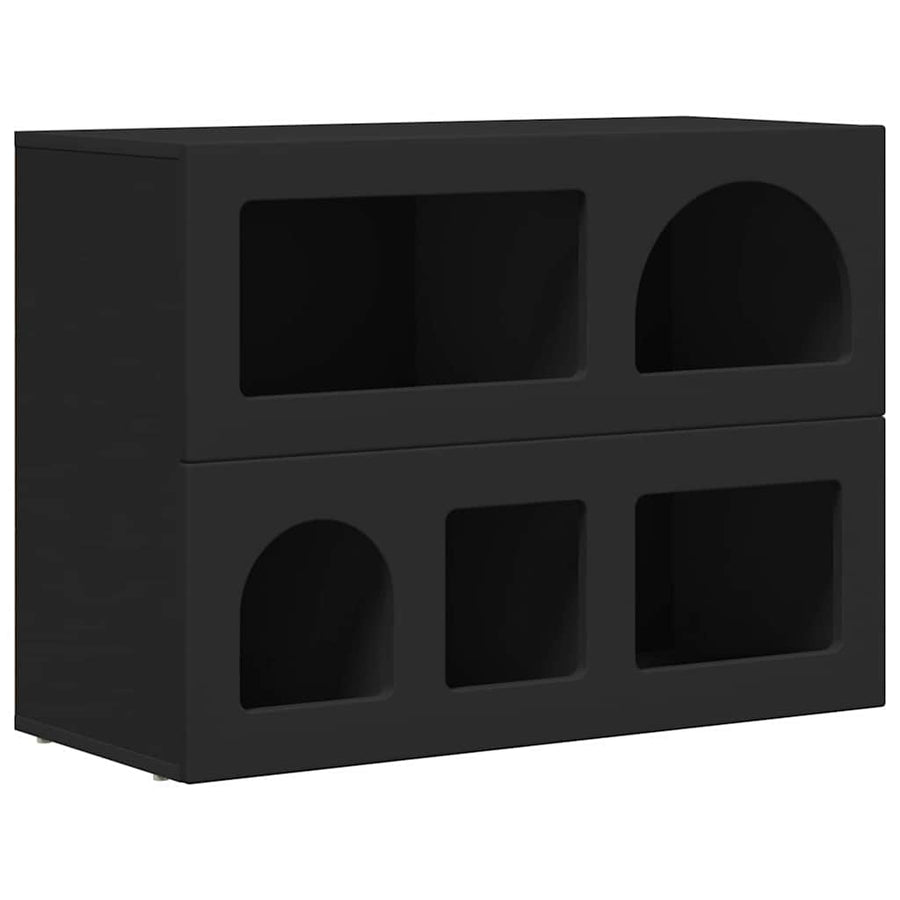 Dressoir Zwart 80,5 x 35 x 59 cm Bewerkt hout