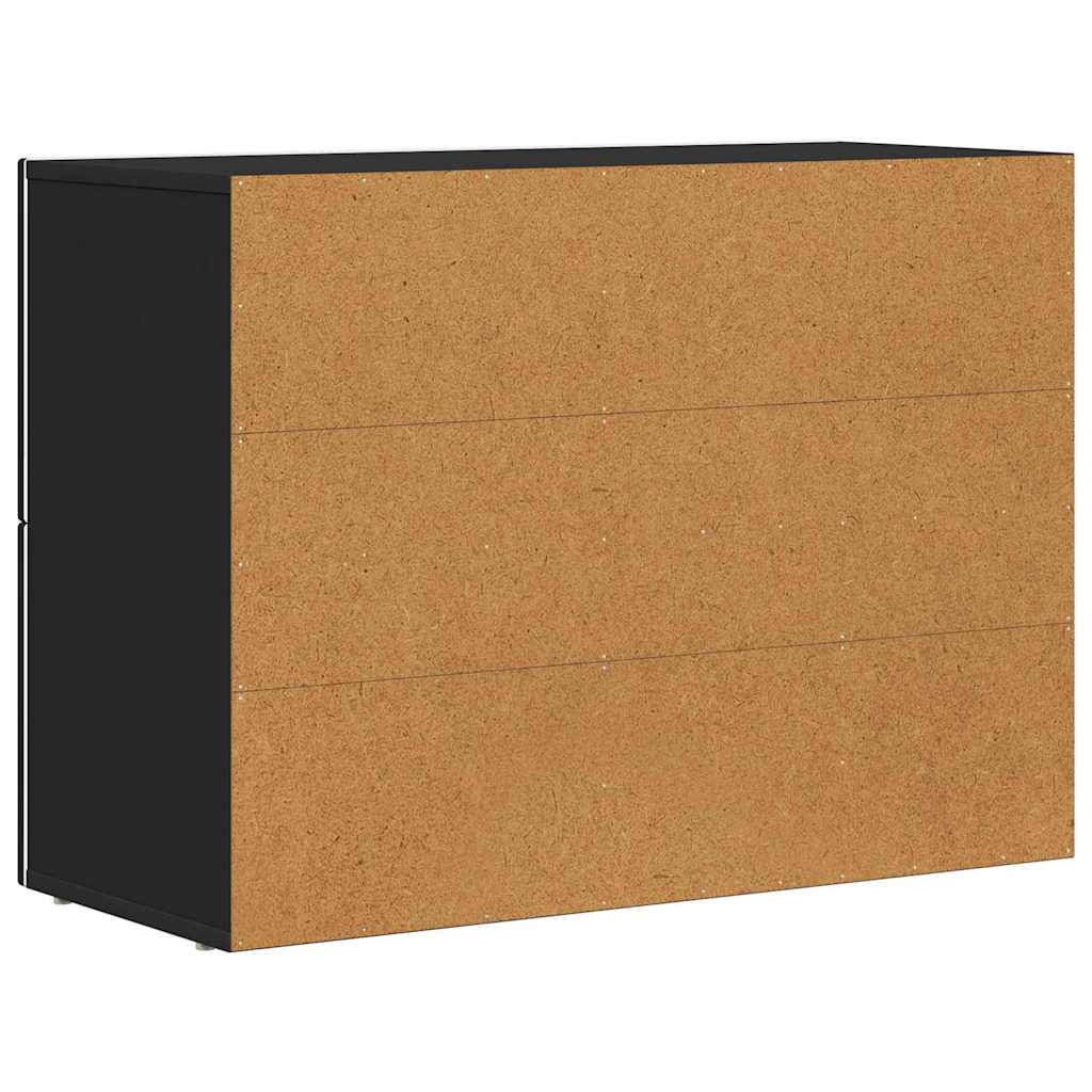 Dressoir Zwart 80,5 x 35 x 59 cm Bewerkt hout