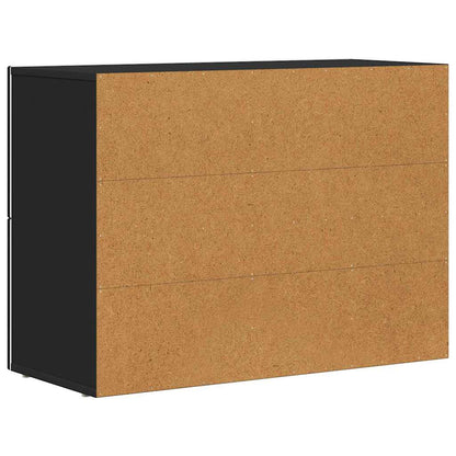 Dressoir Zwart 80,5 x 35 x 59 cm Bewerkt hout