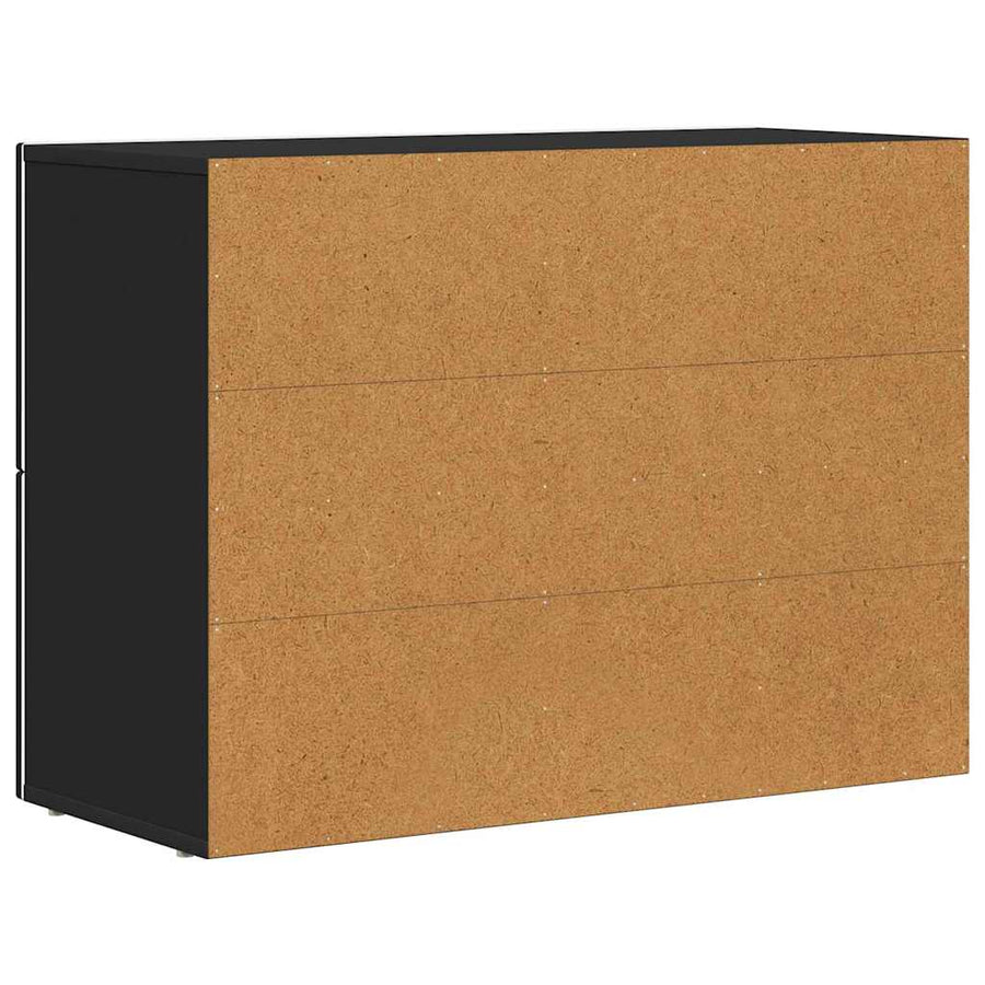Dressoir Zwart 80,5 x 35 x 59 cm Bewerkt hout