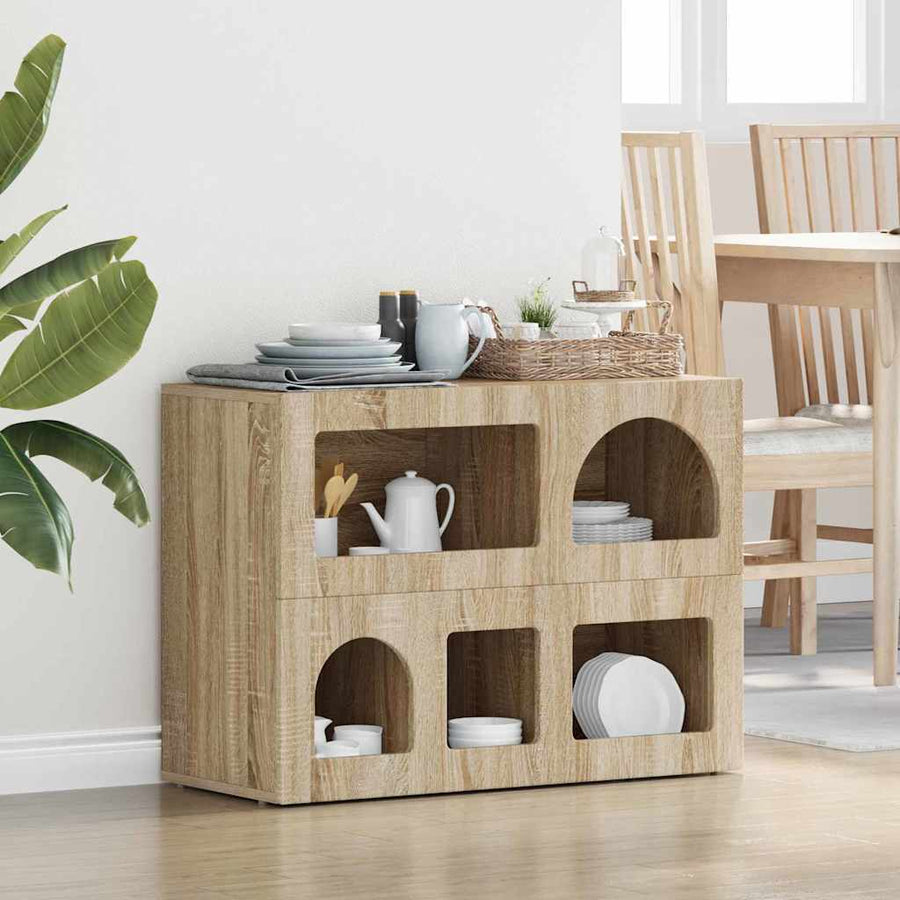 Dressoir Sonoma Eiken 80,5 x 35 x 59 cm Bewerkt hout