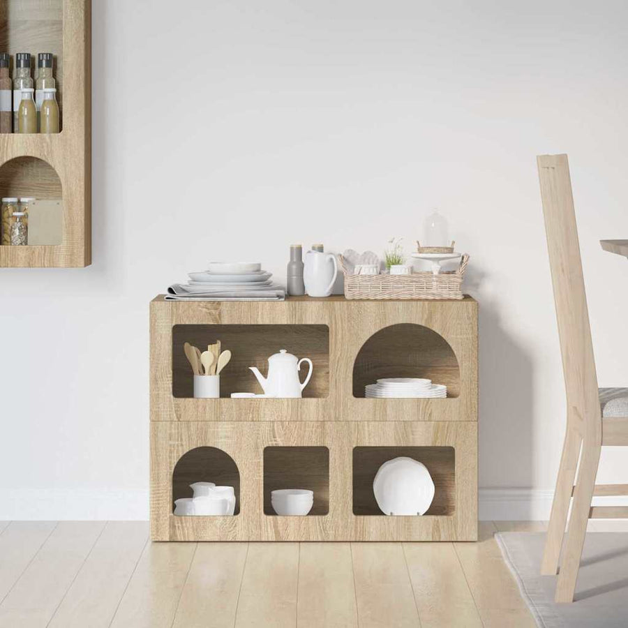 Dressoir Sonoma Eiken 80,5 x 35 x 59 cm Bewerkt hout