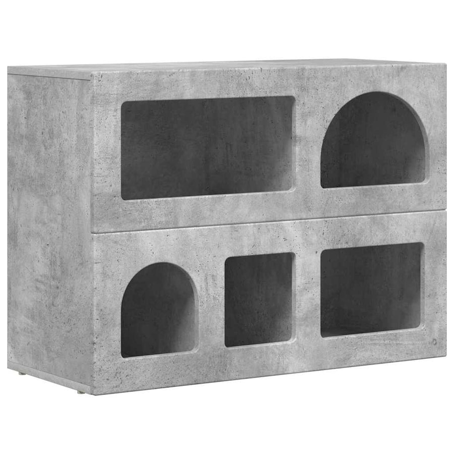 Dressoir Beton Grijs 80,5 x 35 x 59 cm Bewerkt hout