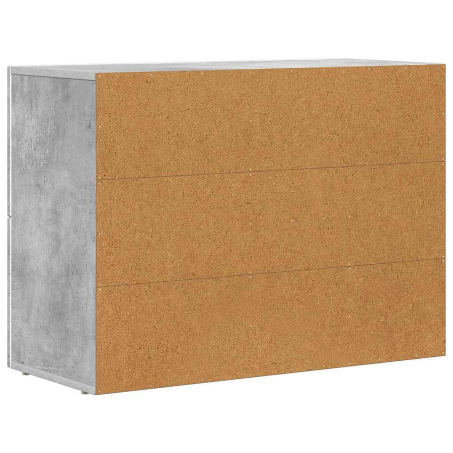 Dressoir Beton Grijs 80,5 x 35 x 59 cm Bewerkt hout