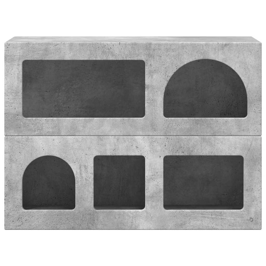 Dressoir Beton Grijs 80,5 x 35 x 59 cm Bewerkt hout