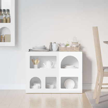 Dressoir Hoogglans wit 80,5 x 35 x 59 cm Bewerkt hout