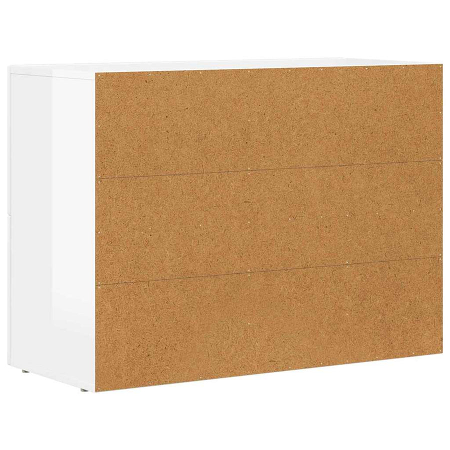Dressoir Hoogglans wit 80,5 x 35 x 59 cm Bewerkt hout