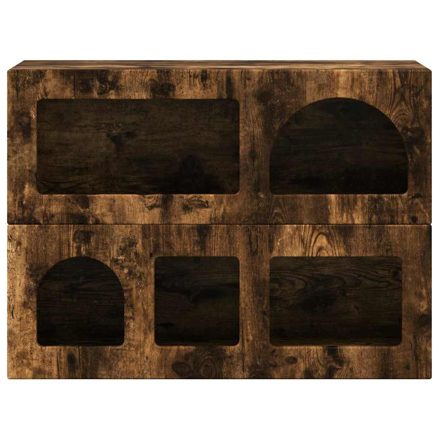 Dressoir Gerookt eiken 80,5 x 35 x 59 cm Bewerkt hout