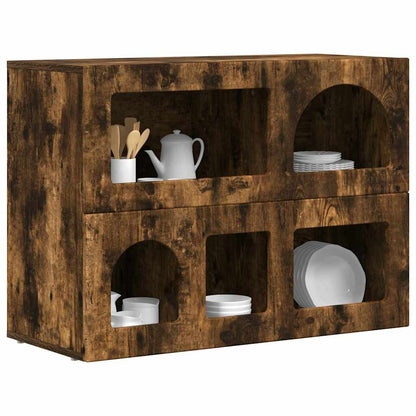Dressoir Gerookt eiken 80,5 x 35 x 59 cm Bewerkt hout