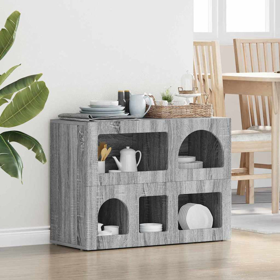 Dressoir Grijs Sonoma 80,5 x 35 x 59 cm Bewerkt hout