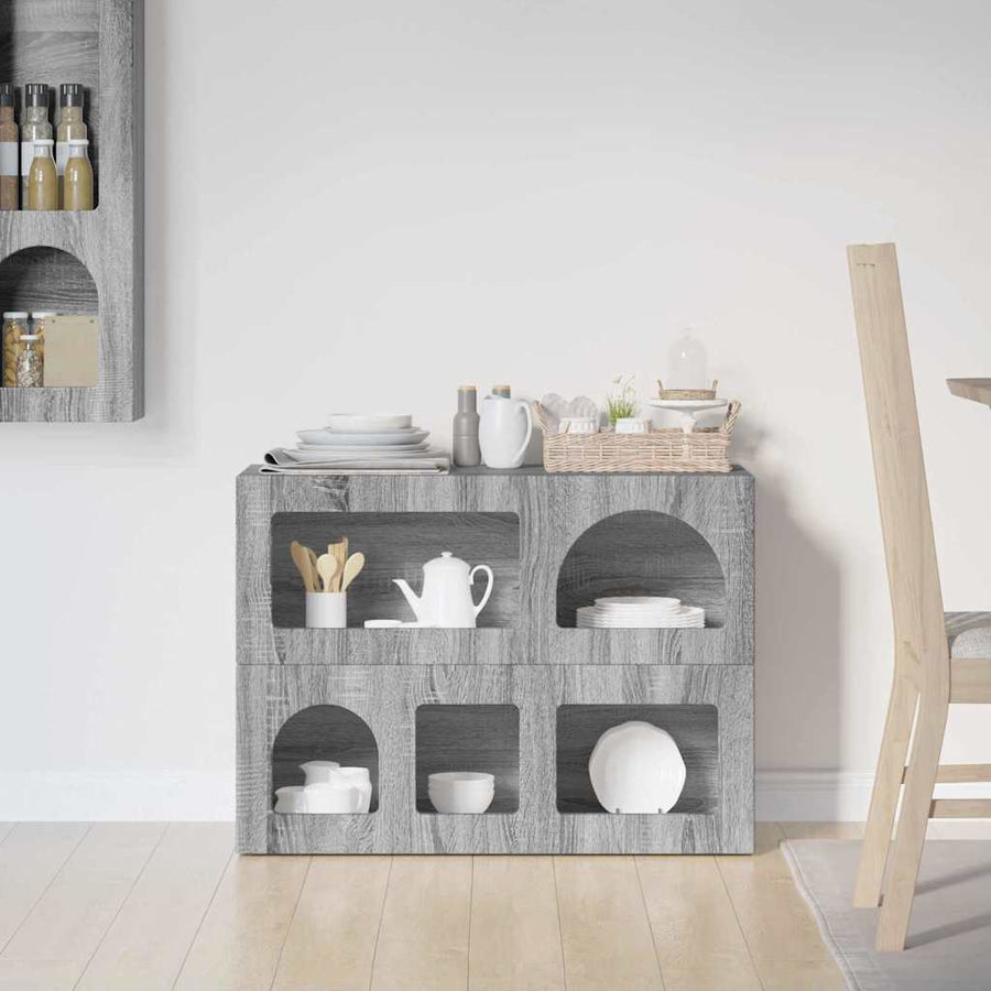 Dressoir Grijs Sonoma 80,5 x 35 x 59 cm Bewerkt hout