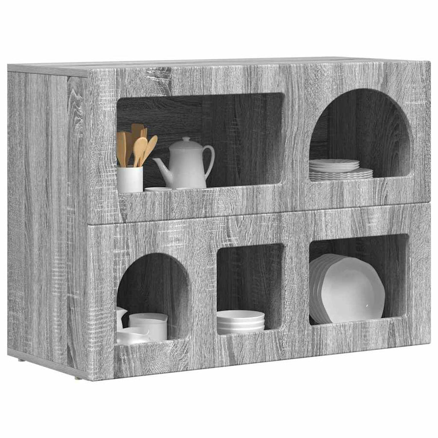 Dressoir Grijs Sonoma 80,5 x 35 x 59 cm Bewerkt hout
