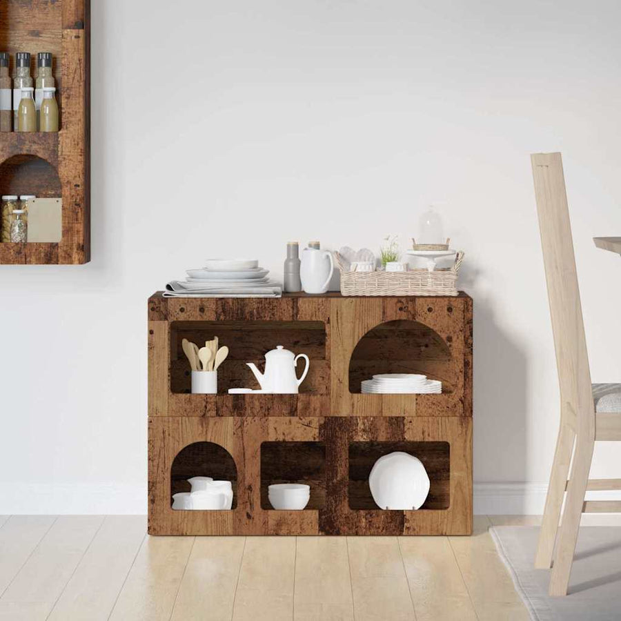 Dressoir Oudhout 80,5 x 35 x 59 cm Bewerkt hout
